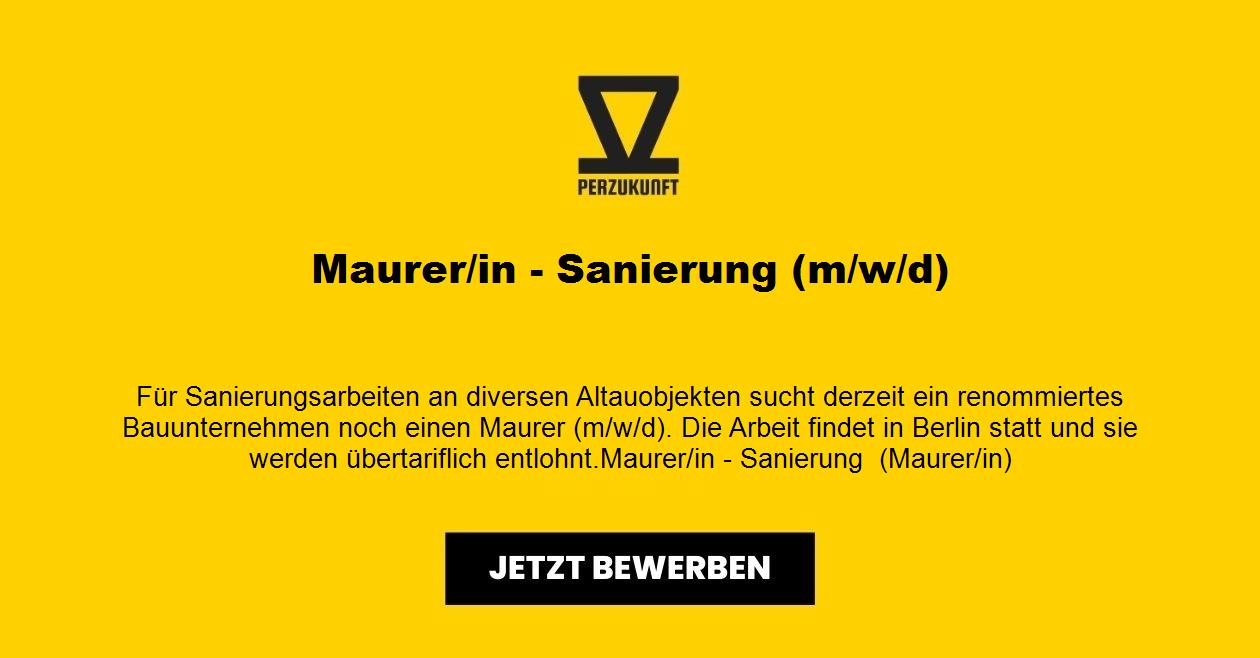 Maurer/in - Sanierung (m/w/d) in Vollzeit