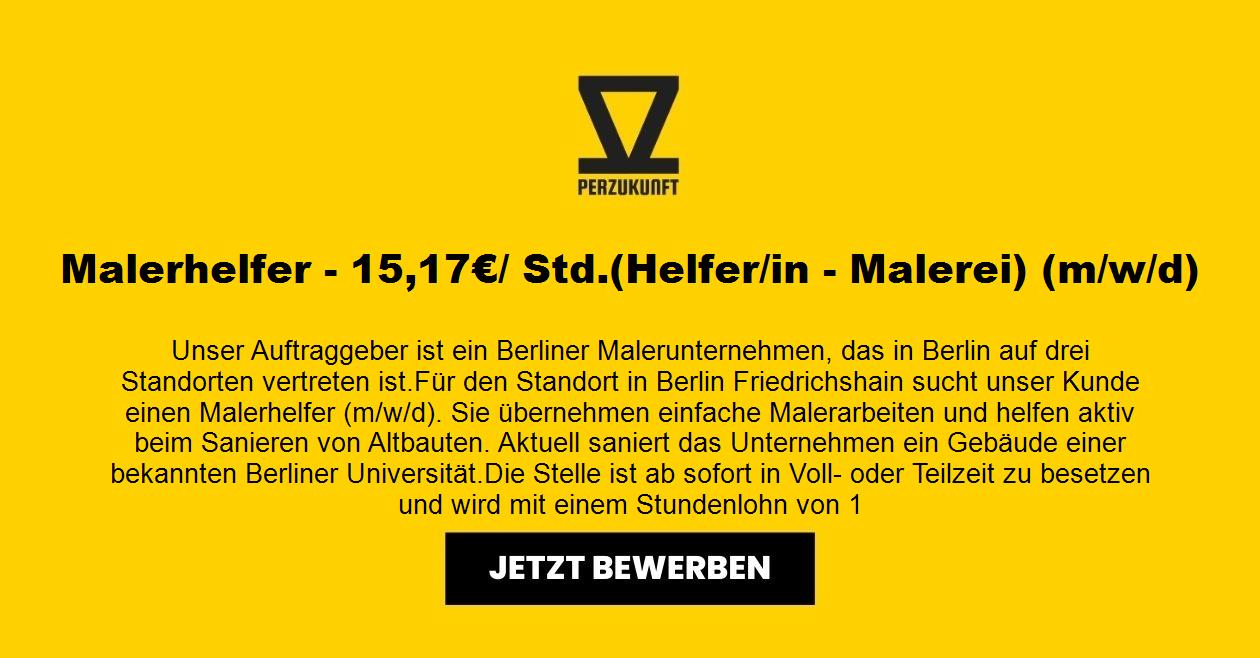 Malerhelfer/in - 25,35€/ Std. (m/w/d) in Vollzeit