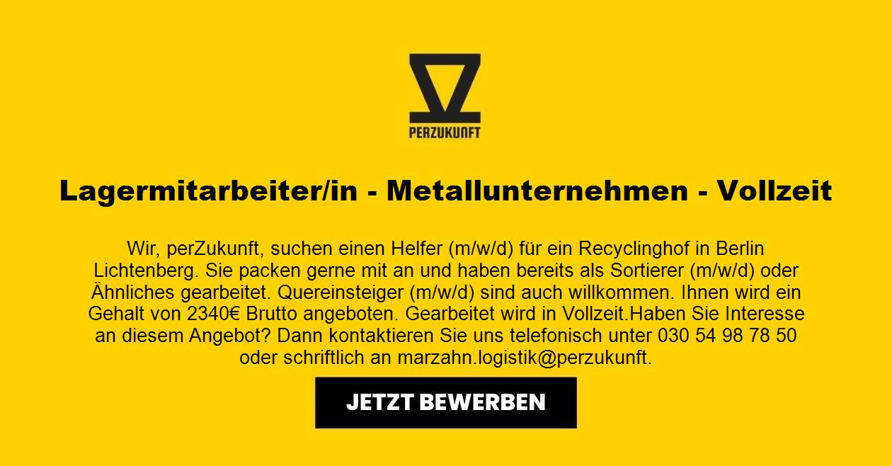 Lagermitarbeiter/in (m/w/d) - Metallunternehmen