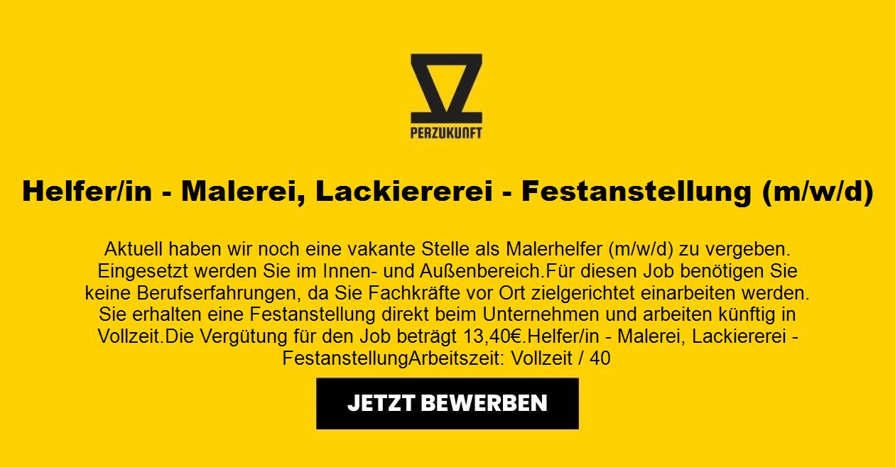 Malerhelfer/in, Lackiererei - Festanstellung (m/w/d)