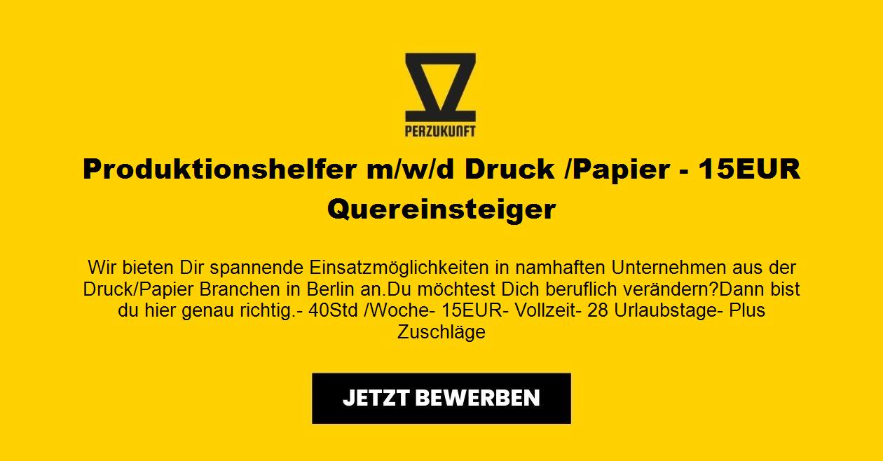 Produktionshelfer m/w/d Druck /Papier  29,30 EUR Quereinsteiger