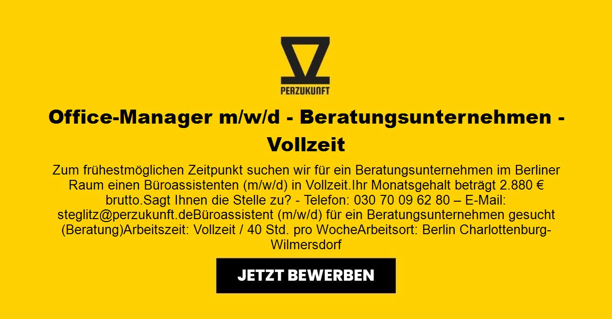 Büro-Manager (m/w/d) Vollzeit - 6221,48 € / Monat
