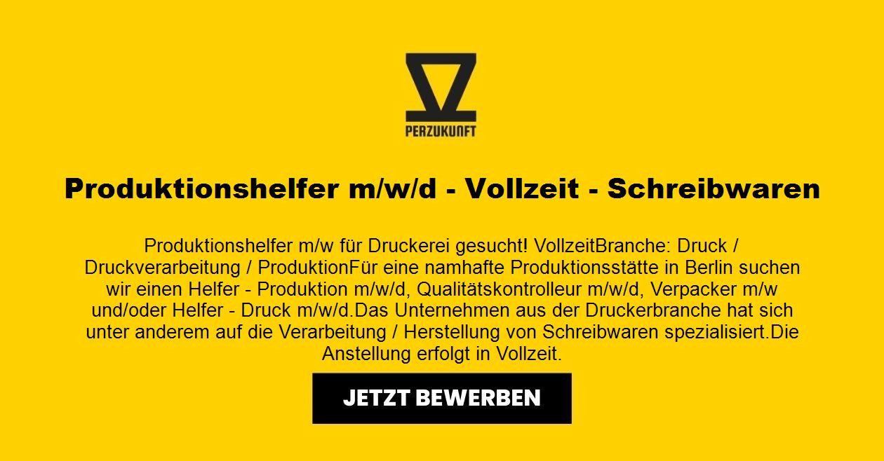 Produktionshelfer m/w/d - Vollzeit - Schreibwaren