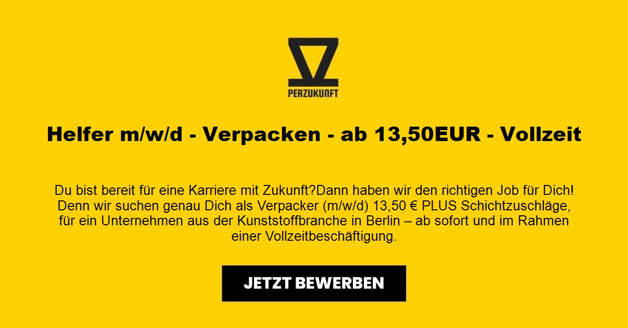 Helfer (m/w/d) - Verpacken - ab 29,16 EUR - Vollzeit