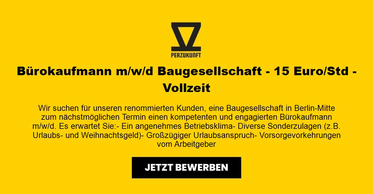 Bürokaufmann (m/w/d) Baugesellschaft - 32,41 EUR/Std - Vollzeit