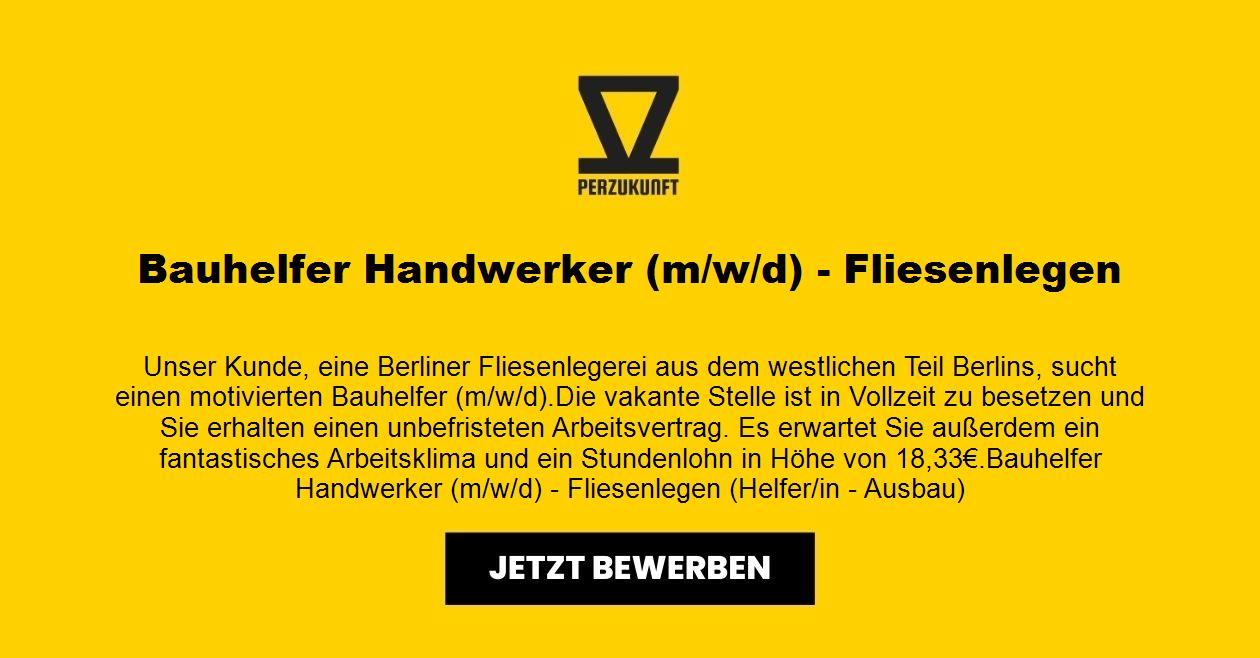 Bauhelfer/in Handwerker/in (m/w/d) - Fliesenlegen