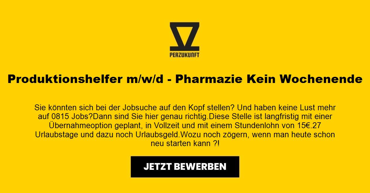 Produktionshelfer (m/w/d) - Pharmazie Kein Wochenende 32,41 EUR