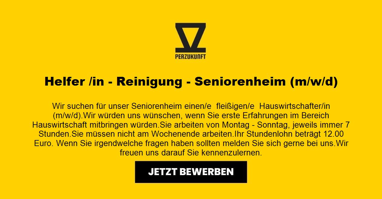 Helfer /in - Reinigung - Seniorenheim (m/w/d)