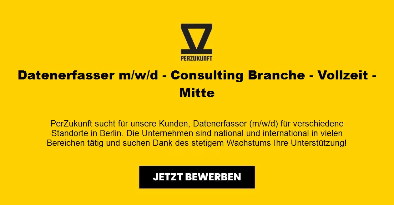 Datenerfasser(m/w/d) Consulting Branche - Vollzeit - Mitte