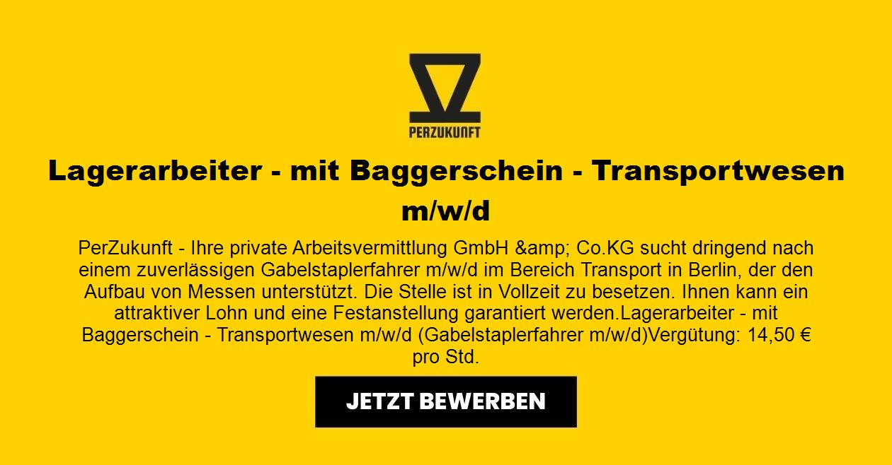 Lagerarbeiter m/w/d - Baggerschein - Transportwesen