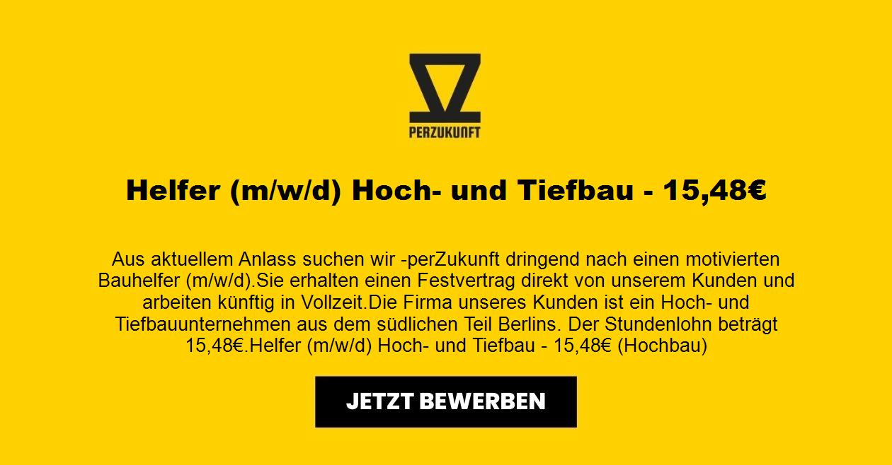 Helfer (m/w/d) Hoch- und Tiefbau - 15,48€