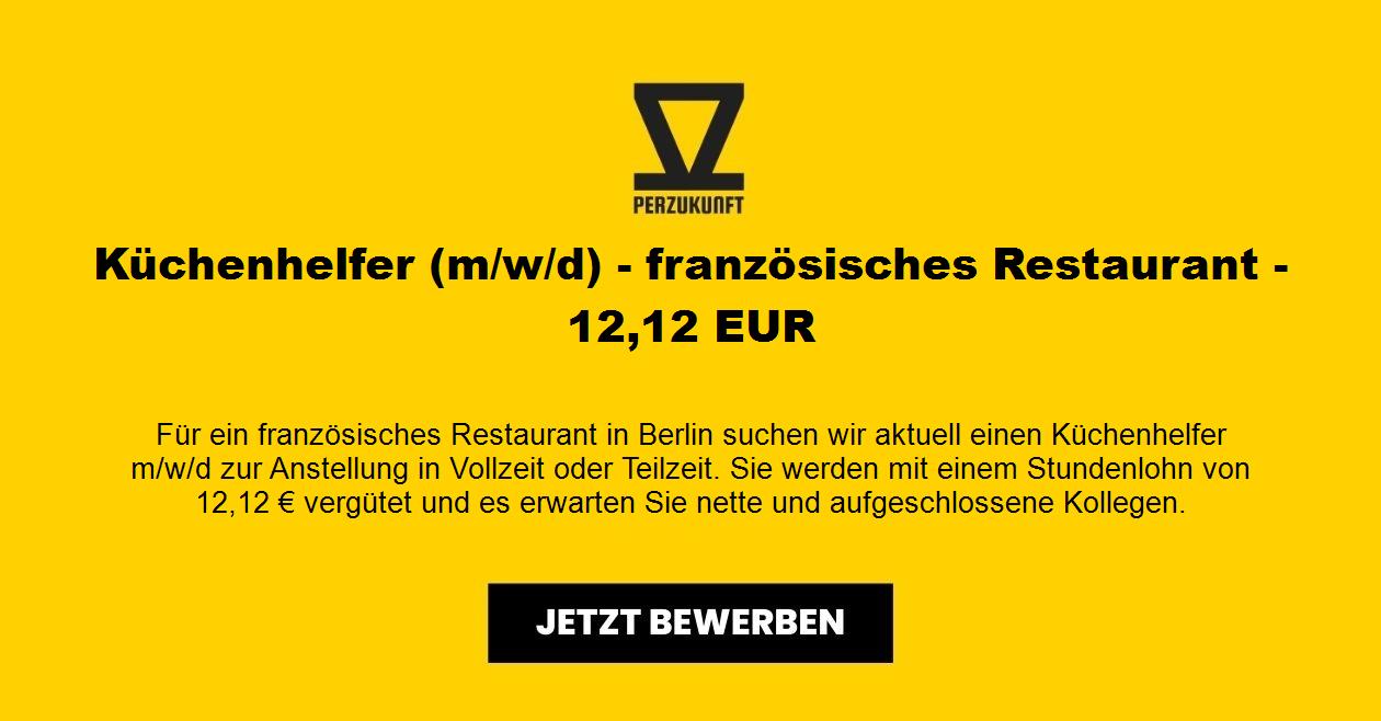Küchenhelfer (m/w/d) - französisches Restaurant - 26,19 EUR
