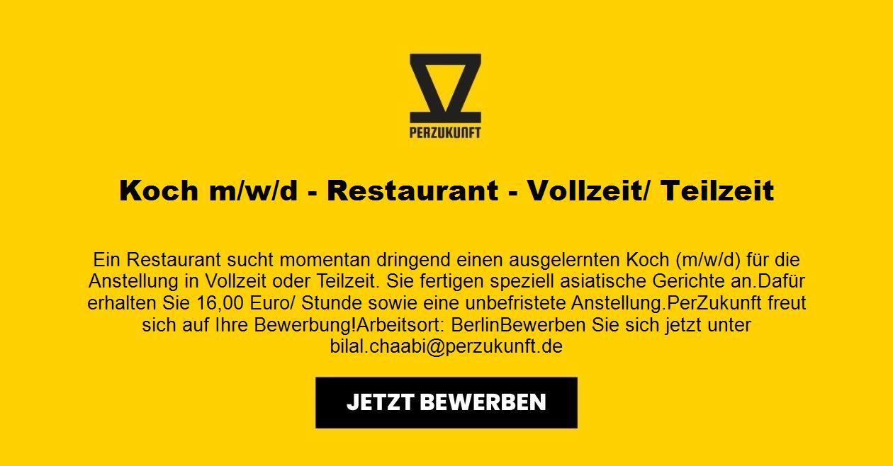 Koch (m/w/d) Restaurant 16€/Std.