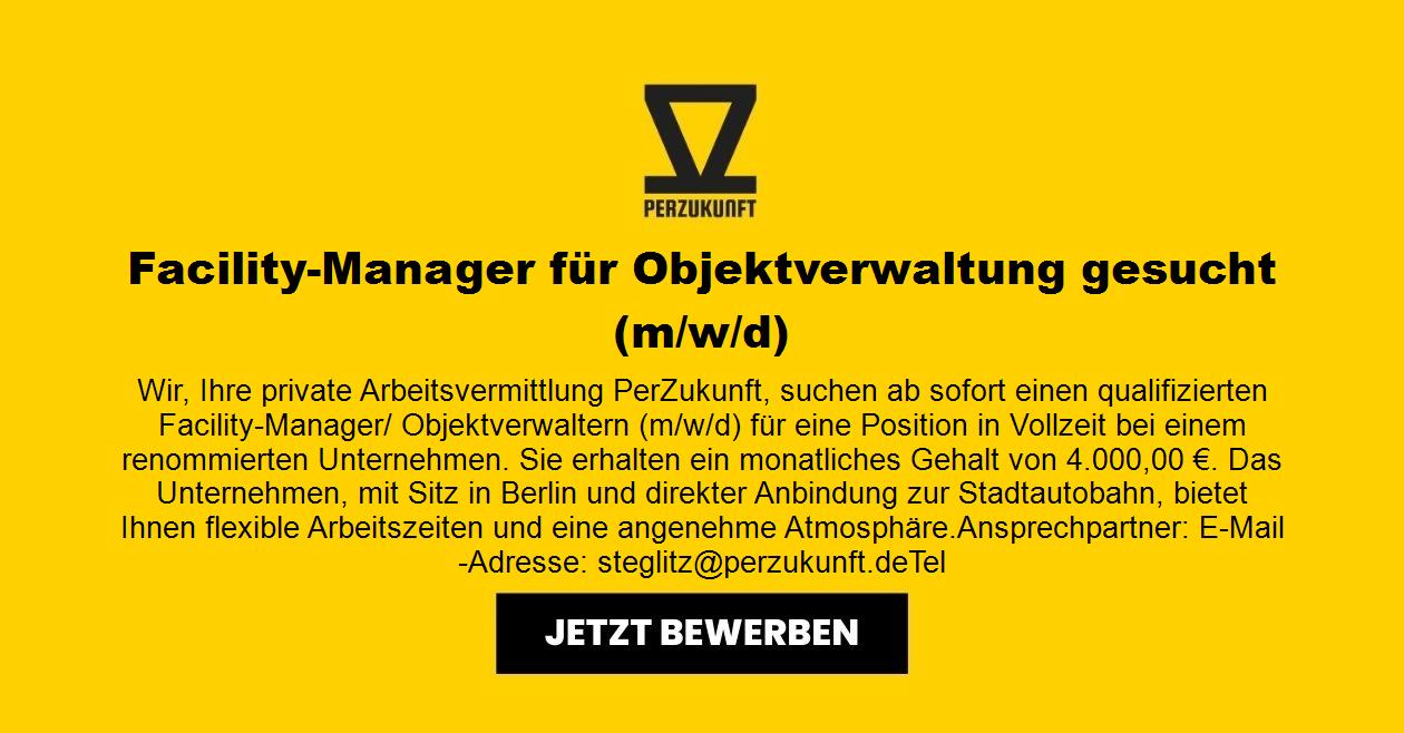 Facility-Manager für Objektverwaltung gesucht (m/w/d)