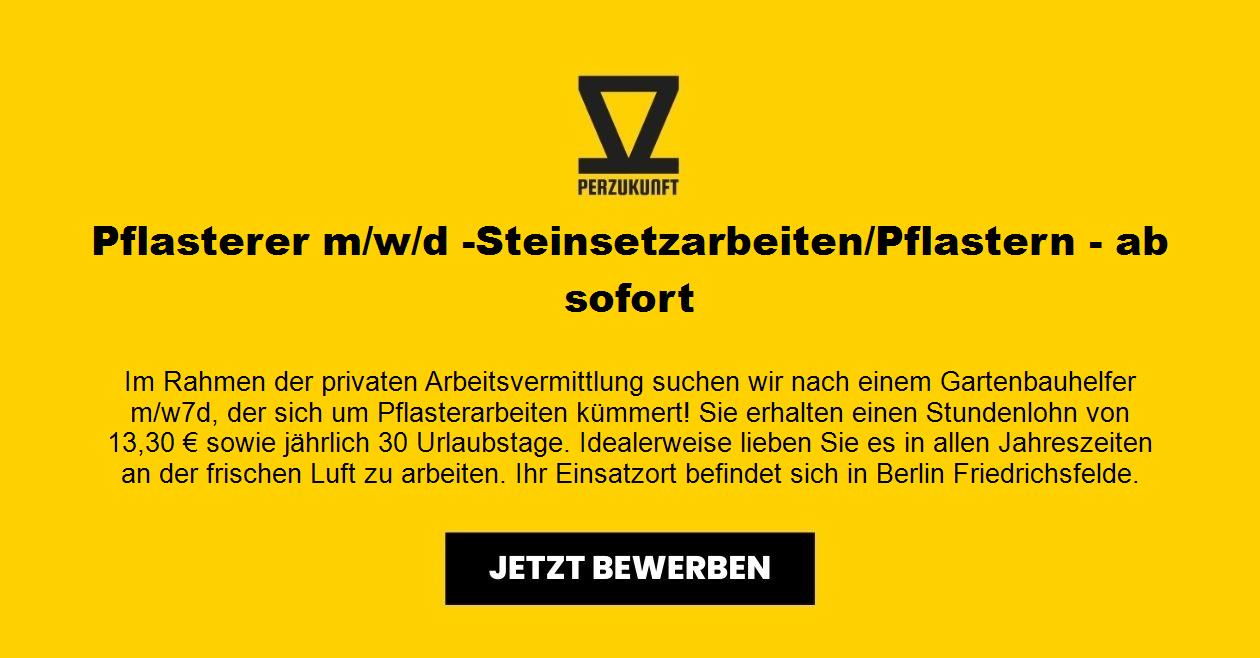 Pflasterer m/w/d - Steinsetzarbeiten/Pflastern - 28,09 EUR