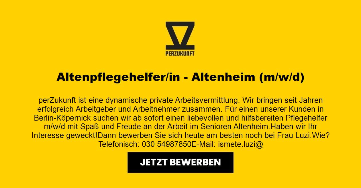 Altenpflegehelfer m/w/d - Altenheim - Teilzeit