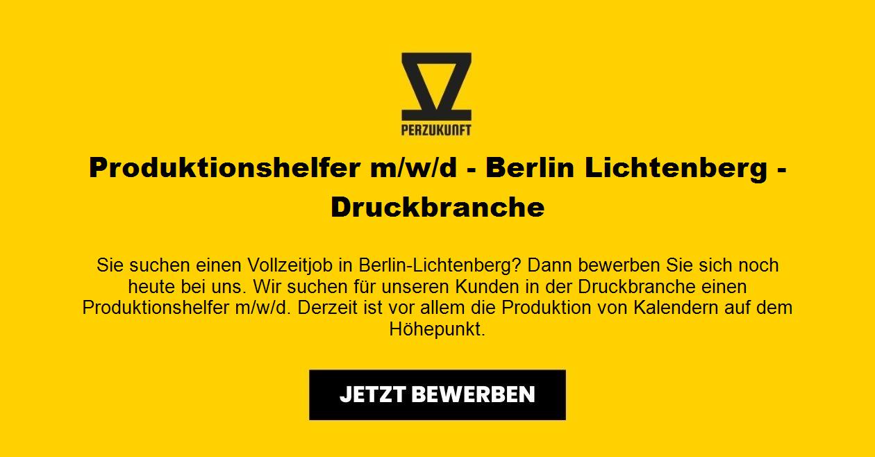 Produktionshelfer m/w/d - Berlin Lichtenberg - Druckbranche