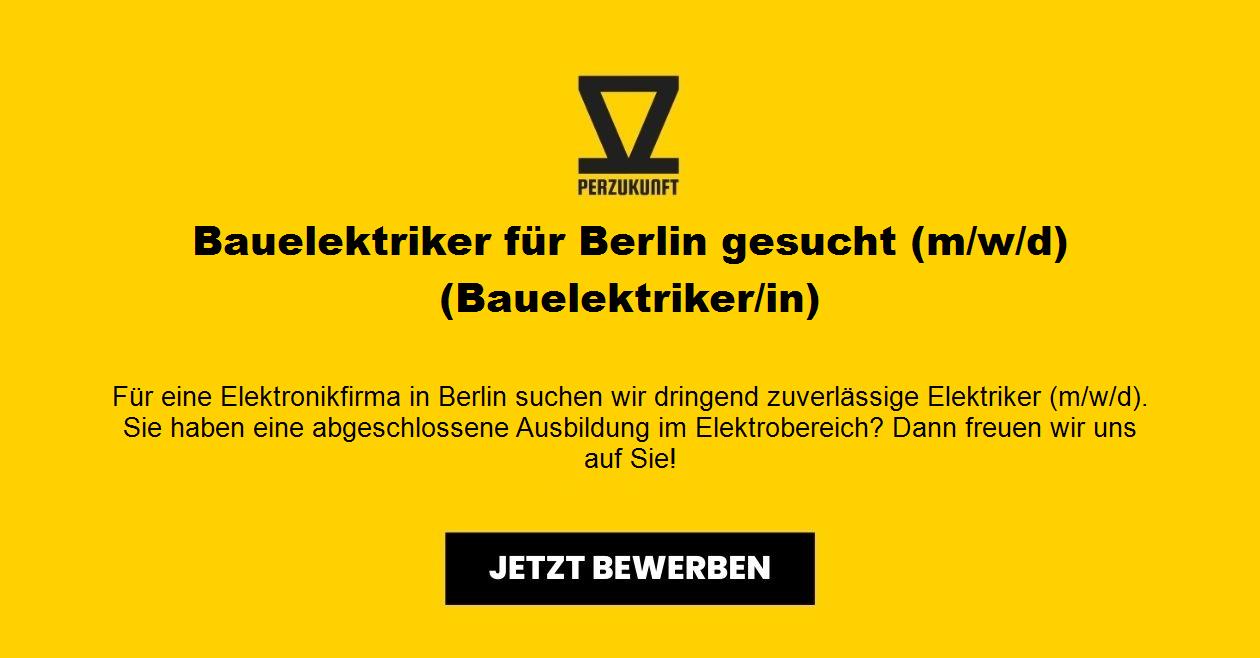 Bauelektriker für Berlin gesucht (m/w/d)