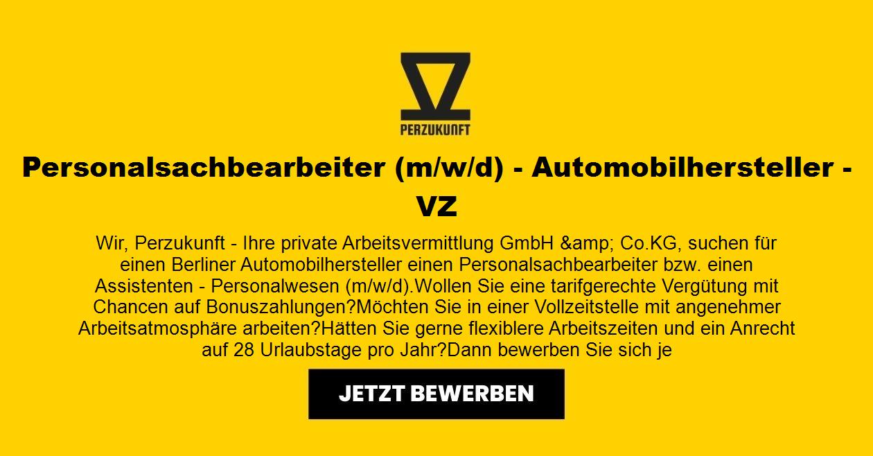 Personalsachbearbeiter (m/w/d) - Automobilhersteller - VZ