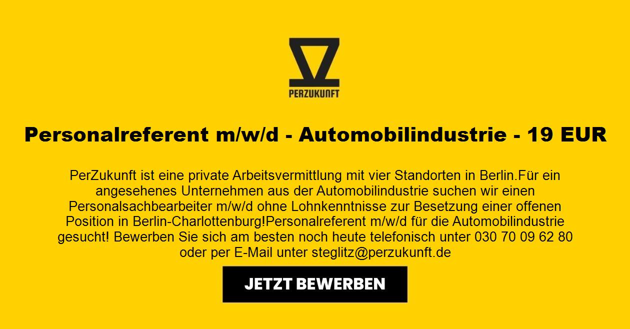 Personalreferent (m/w/d) - Automobilindustrie - 19 EUR