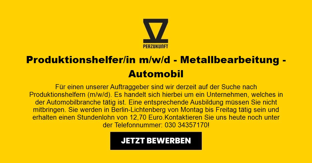Produktionsmitarbeiter - Automobil - 27,44 € /h (m/w/d)