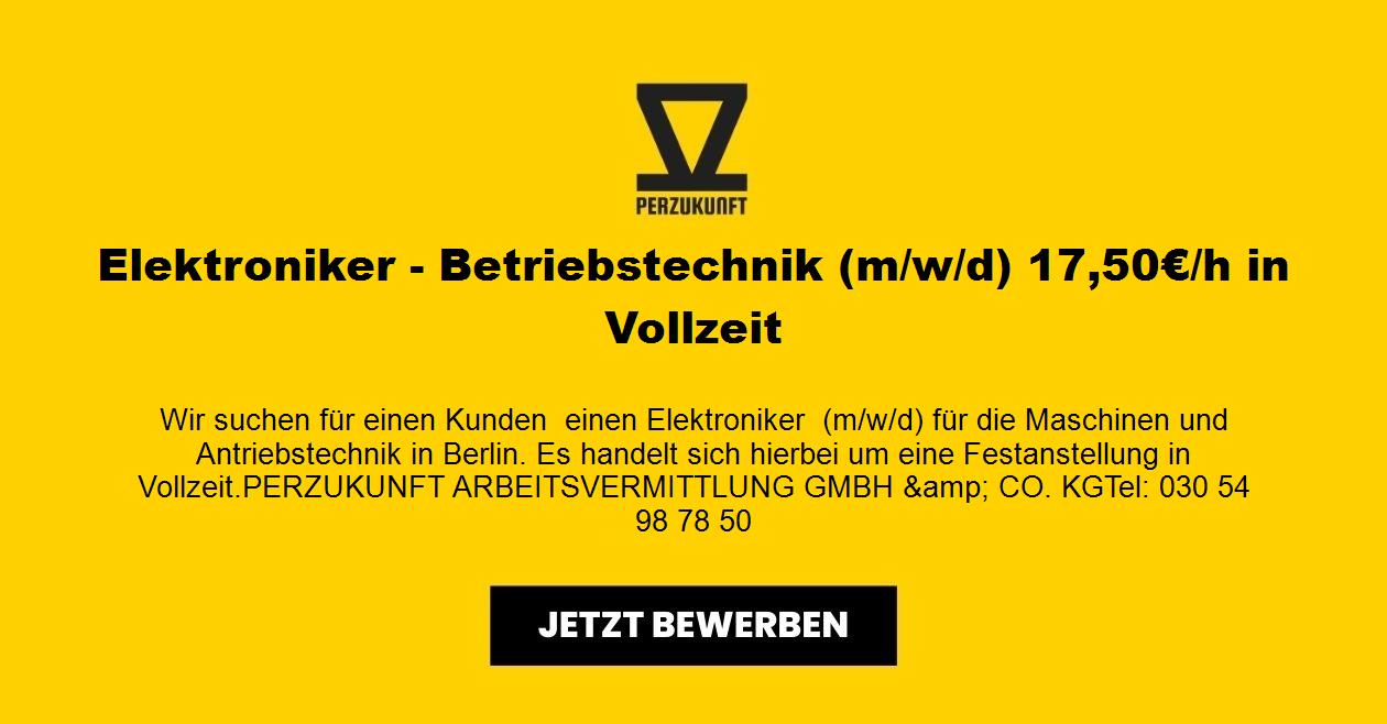 Elektroniker - Betriebstechnik (m/w/d) 37,80€/h in Vollzeit