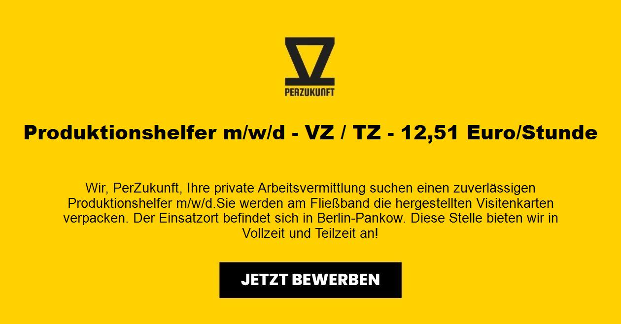 Produktionshelfer m/w/d - VZ / TZ - 27,02 Euro/Std