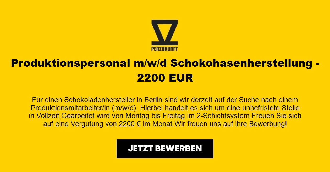 Produktionspersonal m/w/d Schokohasenherstellung - 4752,53 EUR