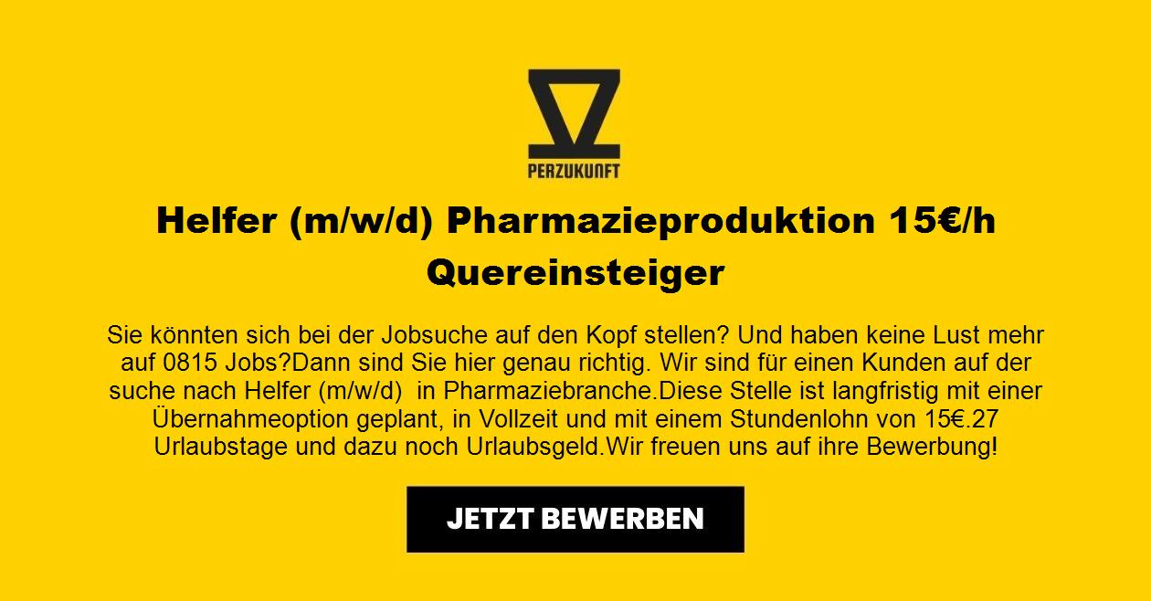 Helfer (m/w/d) Pharmazieproduktion 32,41€/h Quereinsteiger