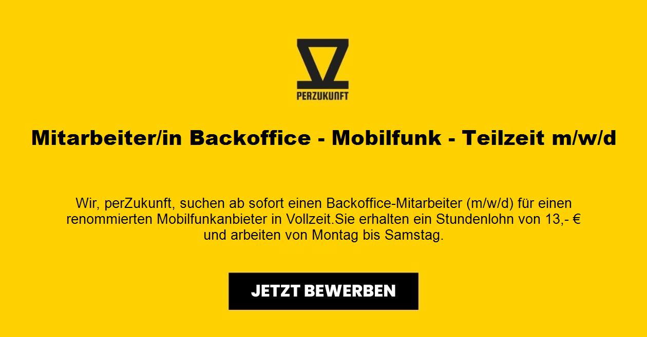 Mitarbeiter Backoffice - Mobilfunk - Teilzeit m/w/d
