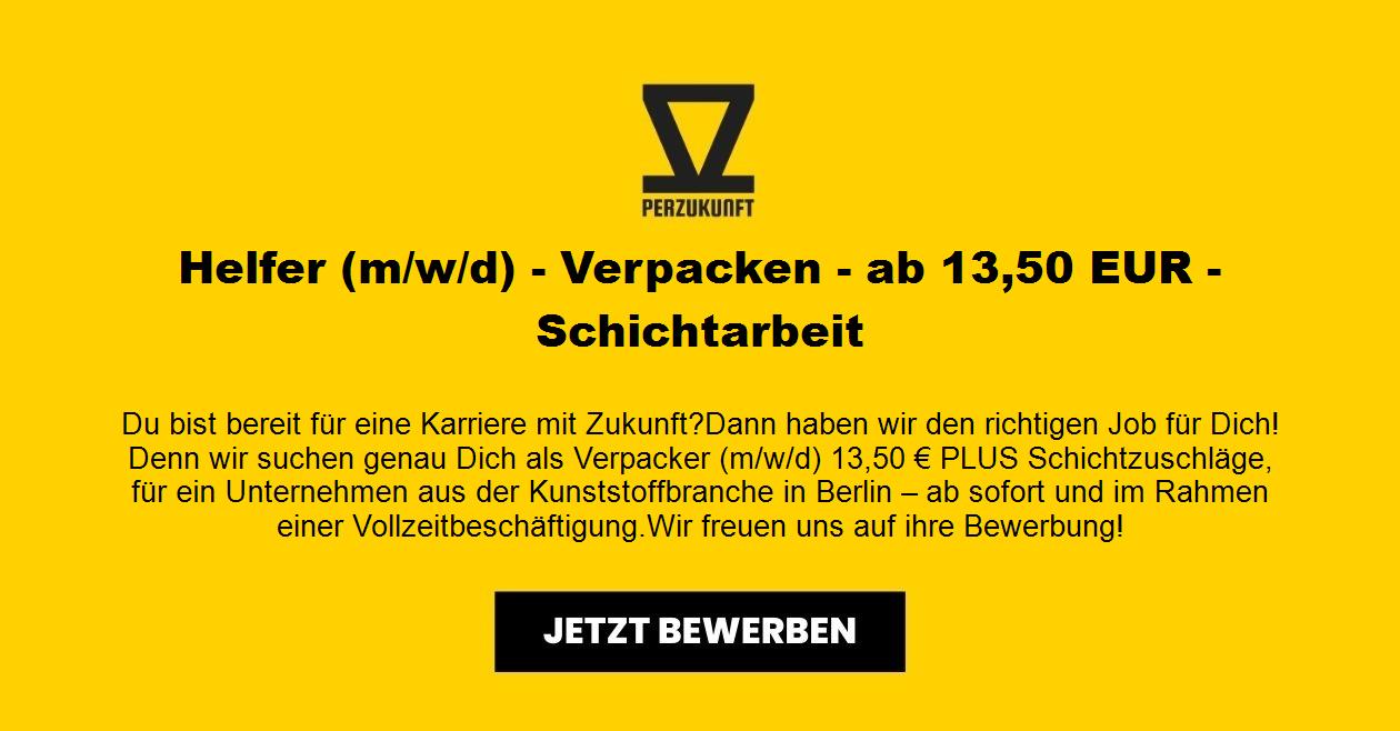 Helfer (m/w/d) - Verpacken - ab 29,16 EUR - Schichtarbeit