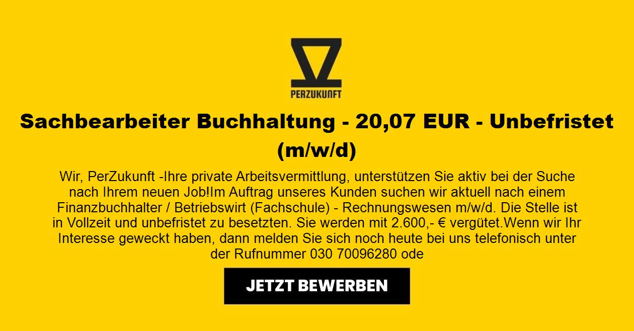 Sachbearbeiter Buchhaltung - 43,34 EUR - Unbefristet m/w/d