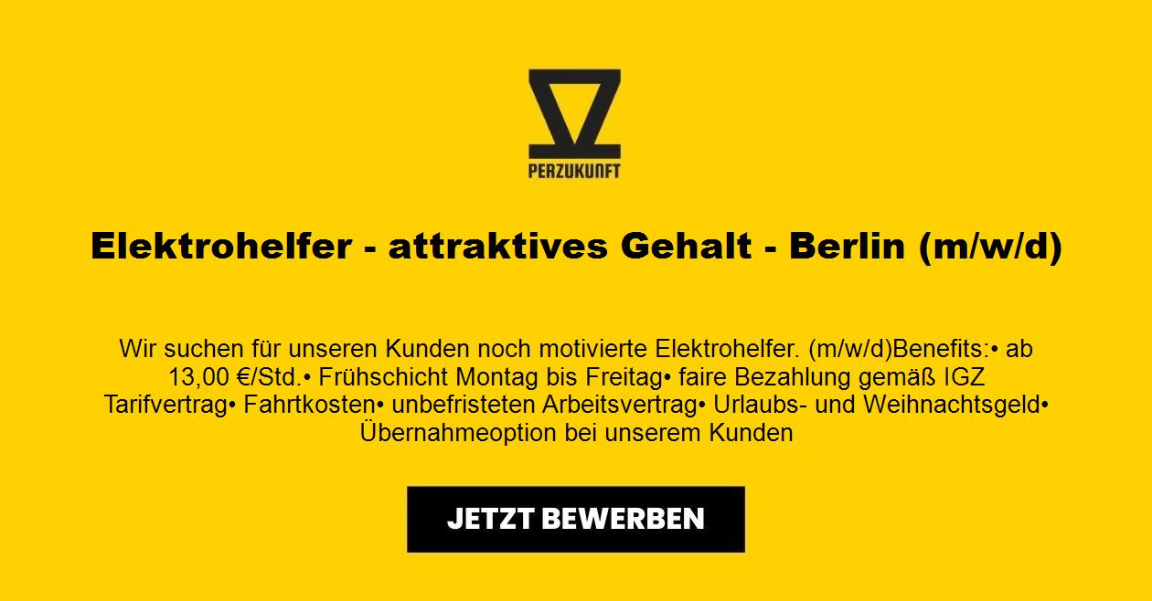 Elektrohelfer - attraktives Gehalt - Berlin (m/w/d)