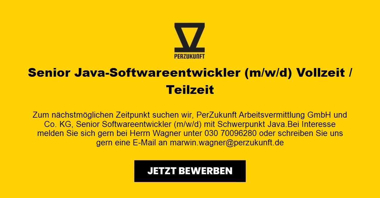 Senior Java-Softwareentwickler (m/w/d) - Vollzeit / Teilzeit