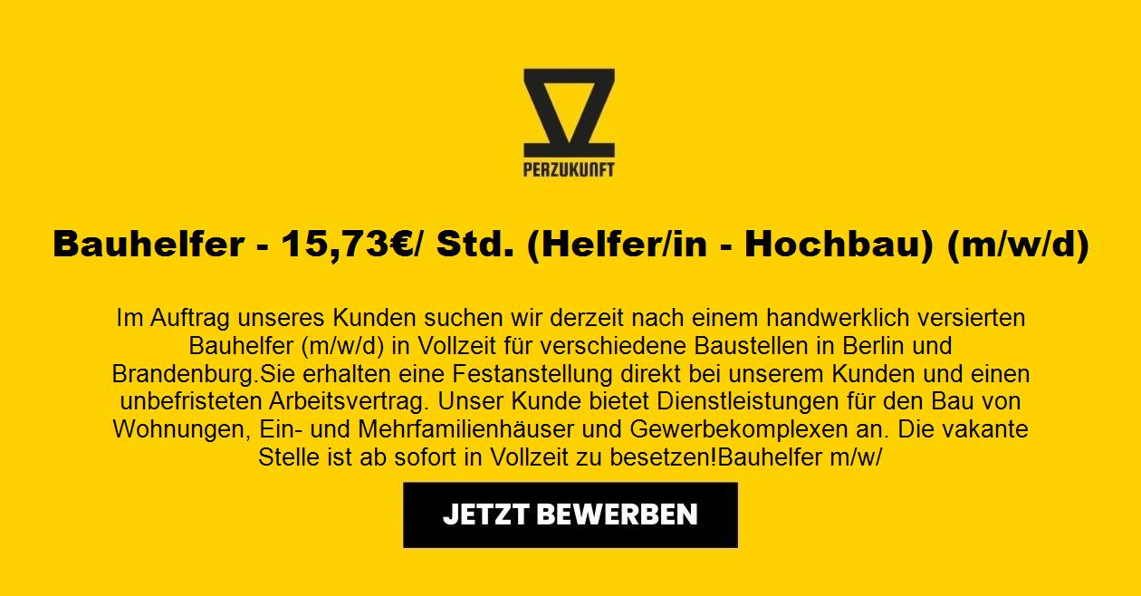 Bauhelfer - 26,28€/ Std. (Helfer/in - Hochbau) (m/w/d)