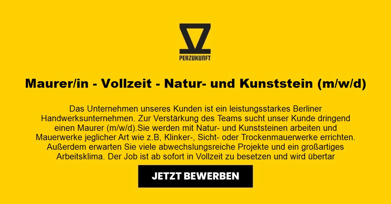 Maurer - Vollzeit - Natur- und Kunststein (m/w/d)