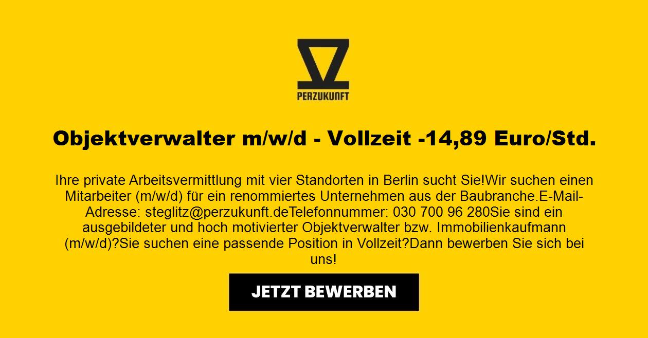 Objektverwalter m/w/d - Vollzeit -14,89 Euro/Std.