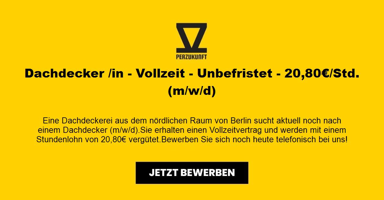 Dachdecker - Vollzeit - Unbefristet - 34,76€/Std.(m/w/d)