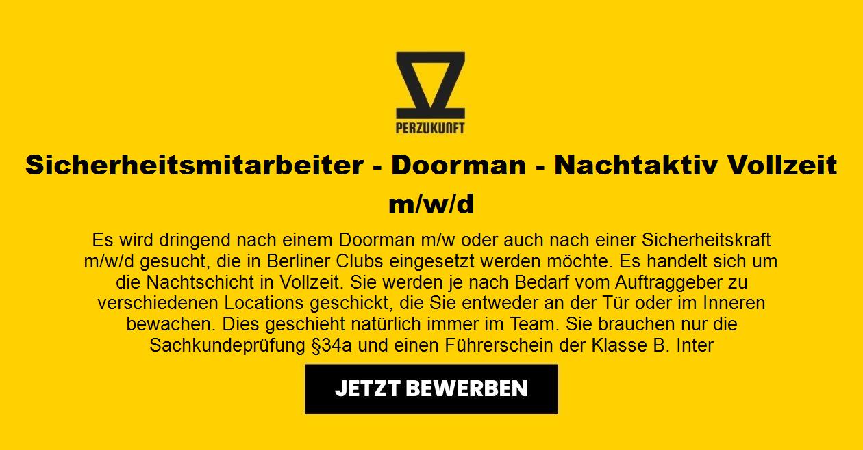 Sicherheitsmitarbeiter - Doorman - Nachtaktiv Vollzeit m/w/d