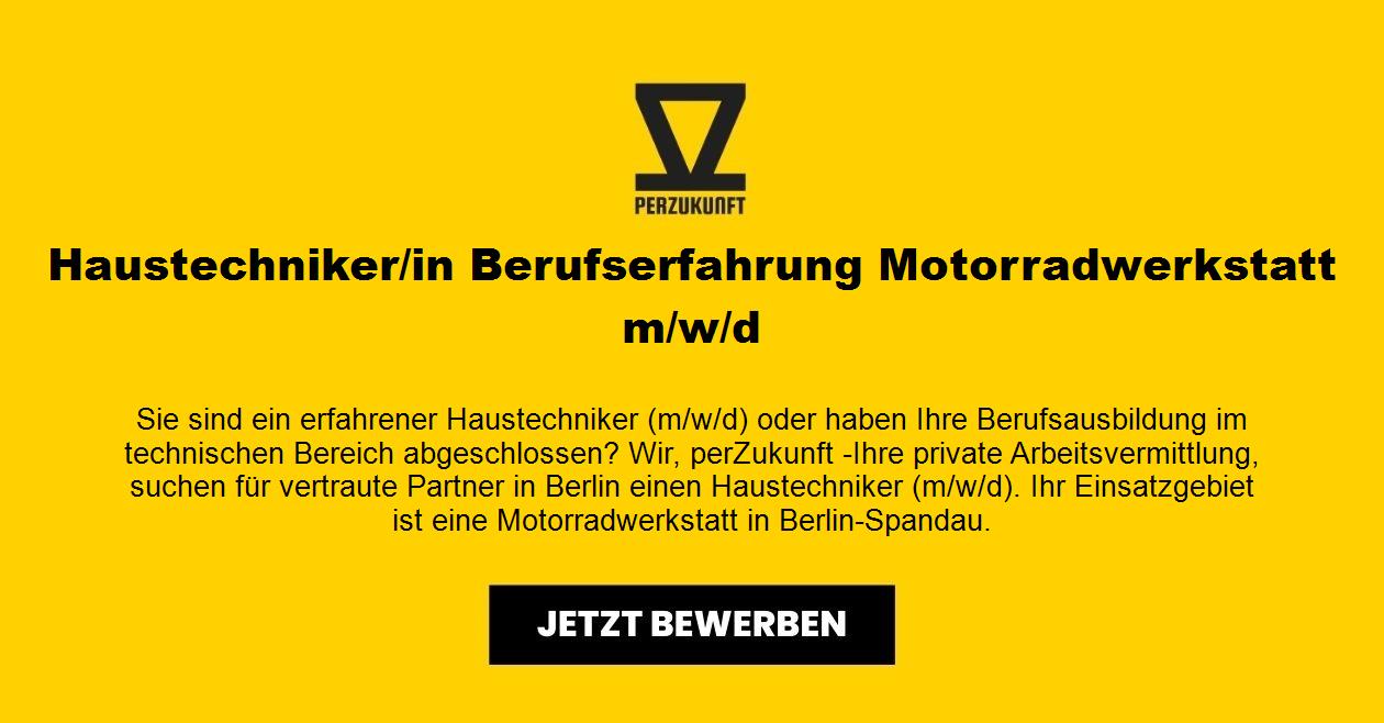 Haustechniker Berufserfahrung Motorradwerkstatt m/w/d