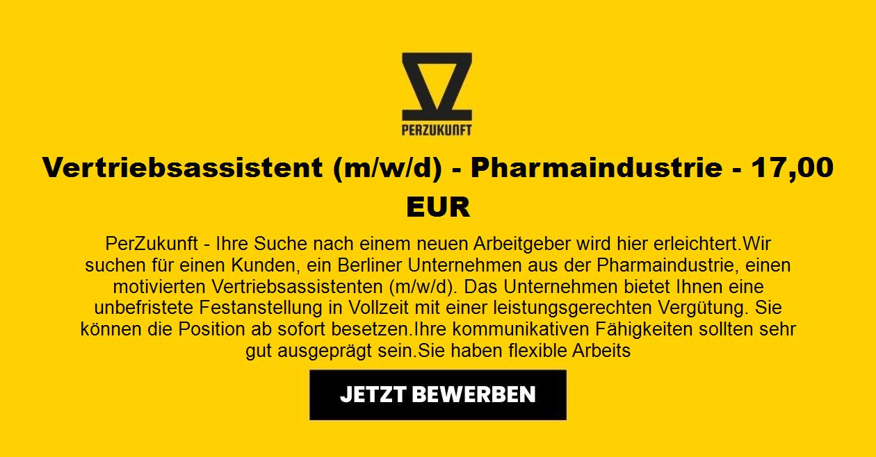 Vertriebsassistent (m/w/d) - Pharmaindustrie - 36,73 EUR