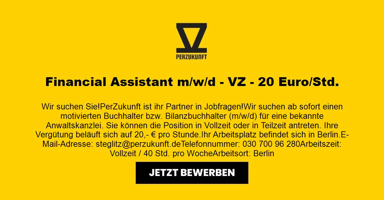 Financial Assistant m/w/d -  43,20 Euro/Std.