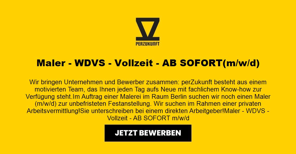 Maler - WDVS - Vollzeit - AB SOFORT(m/w/d)