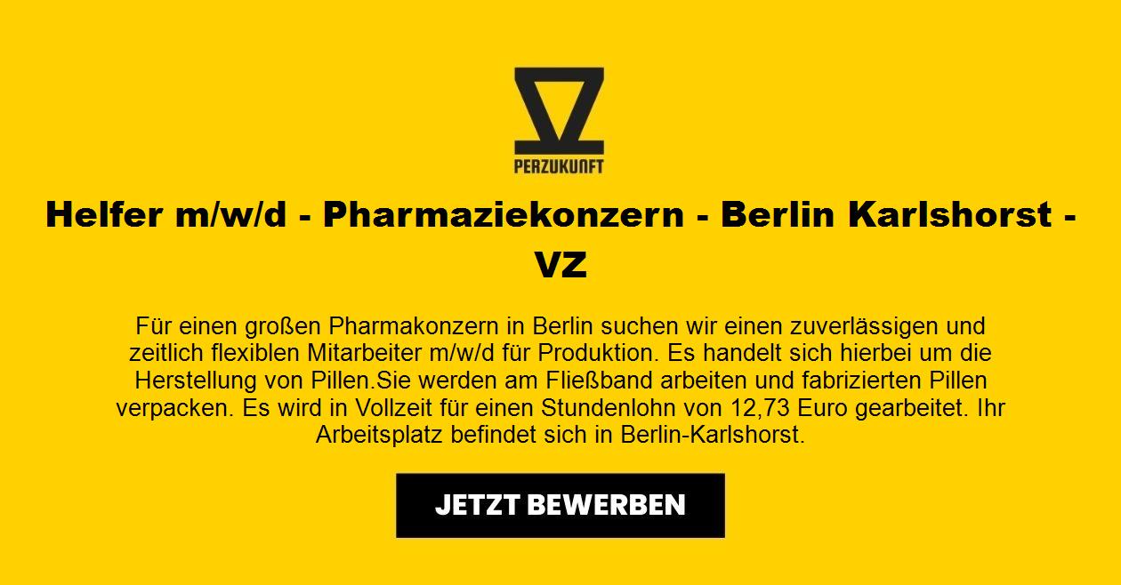 Helfer (m/w/d) - Pharmaziekonzern - Berlin Karlshorst - VZ