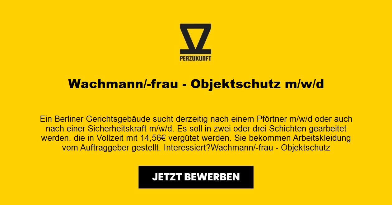 Wachmann - Objektschutz - 24,32 € / Stunde m/w/d
