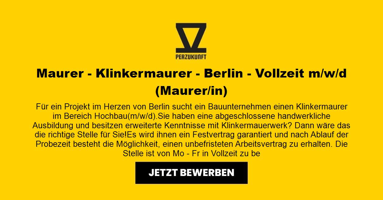 Maurer - Klinkermaurer - Berlin - Vollzeit m/w/d (Maurer/in)