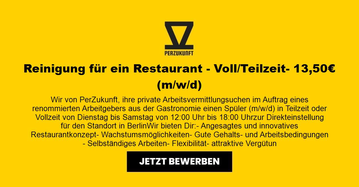 Reinigung für ein Restaurant - Voll/Teilzeit- 29,16€ (m/w/d)