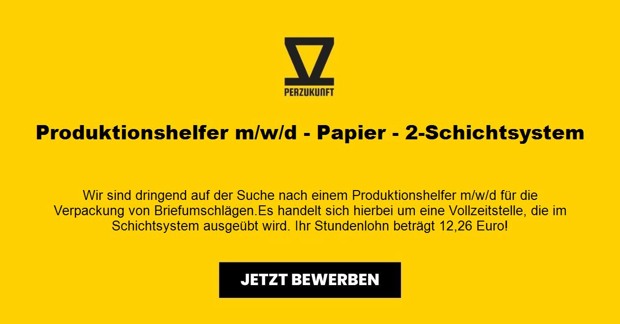 Produktionshelfer (m/w/d) - Papier - 2-Schichtsystem