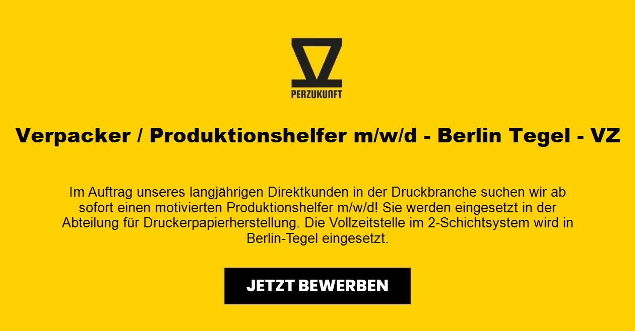 Verpacker / Produktionshelfer m/w/d - Berlin Tegel - VZ