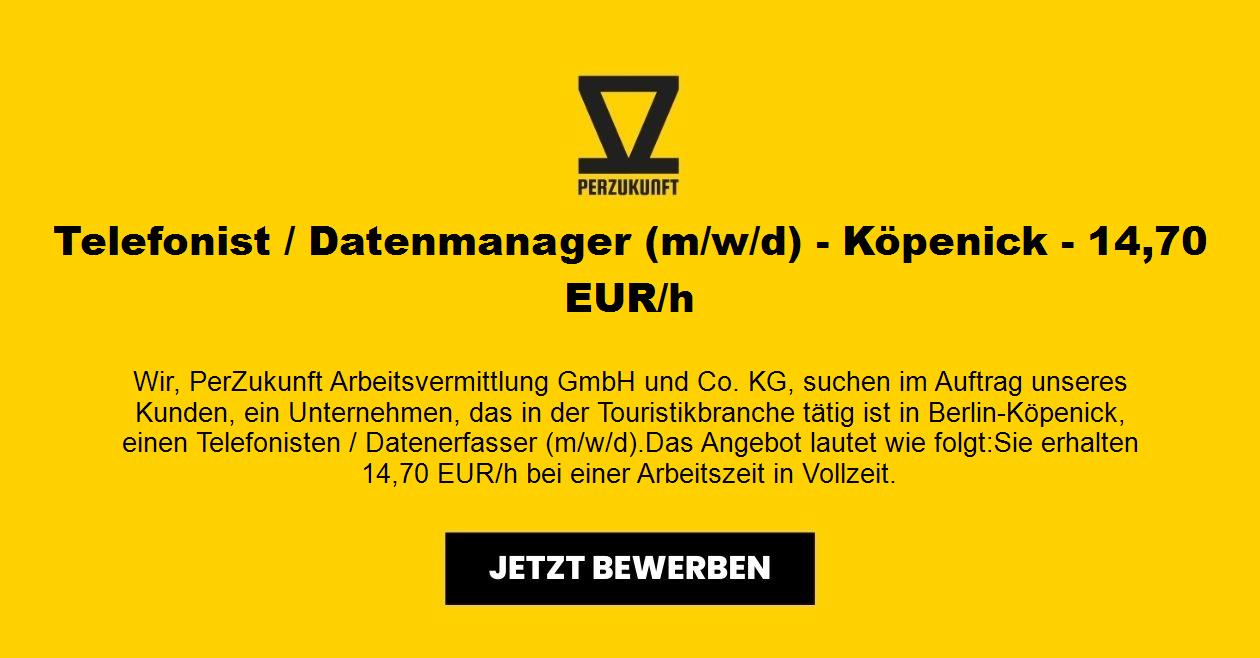 Telefonist/Datenmanager (m/w/d) - Vollzeit - Touristik